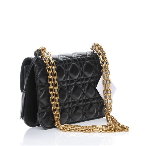 dior black dioraddict flap bag|CHRISTIAN DIOR Lambskin Cannage Small Dioraddict Flap Bag .